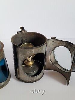 Vintage British Rail BR Railroad Train Guard 3 Way Signal Oil Hand Lamp #2