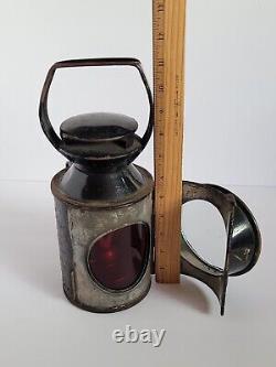 Vintage British Rail BR Railroad Train Guard 3 Way Signal Oil Hand Lamp #2