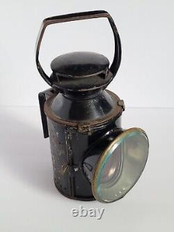 Vintage British Rail BR Railroad Train Guard 3 Way Signal Oil Hand Lamp #2