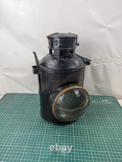 Vintage British Rail GWR Railway Signal Lamp With Insert, Large, Cast Iron