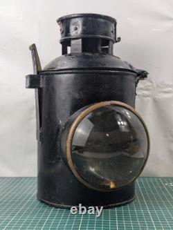 Vintage British Rail GWR Railway Signal Lamp With Insert, Large, Cast Iron