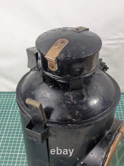 Vintage British Rail GWR Railway Signal Lamp With Insert, Large, Cast Iron