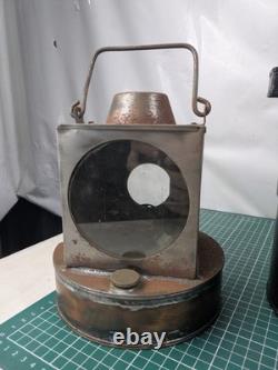 Vintage British Rail GWR Railway Signal Lamp With Insert, Large, Cast Iron