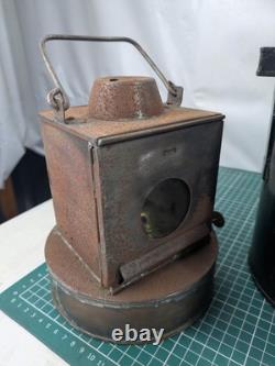 Vintage British Rail GWR Railway Signal Lamp With Insert, Large, Cast Iron