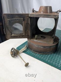 Vintage British Rail GWR Railway Signal Lamp With Insert, Large, Cast Iron