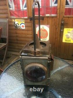 Vintage British Rail Hand Signal Lamp, Railway Guards Lantern 1920's