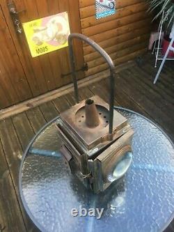 Vintage British Rail Hand Signal Lamp, Railway Guards Lantern 1920's