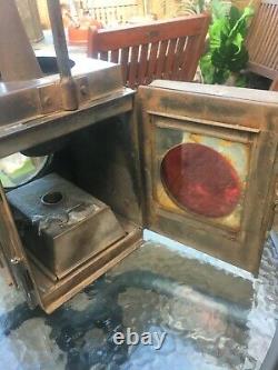 Vintage British Rail Hand Signal Lamp, Railway Guards Lantern 1920's