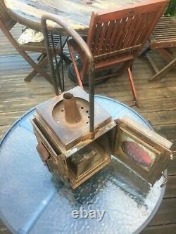 Vintage British Rail Hand Signal Lamp, Railway Guards Lantern 1920's