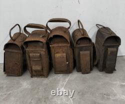 Vintage British Railway Lamps Lanterns Set Of 5 Collectible Relics