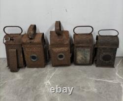 Vintage British Railway Lamps Lanterns Set Of 5 Collectible Relics