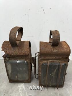 Vintage British Railway Lamps Lanterns Set Of 5 Collectible Relics