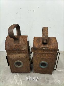 Vintage British Railway Lamps Lanterns Set Of 5 Collectible Relics