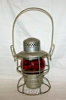 Vintage C & O Railway /Railroad Adlake Kero Lantern Red Glass Globe Hinton, W. VA