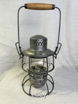 Vintage CPR Adlake 400 Hiram Piper Railroad Lantern Kero Lamp Clear Wood Handle