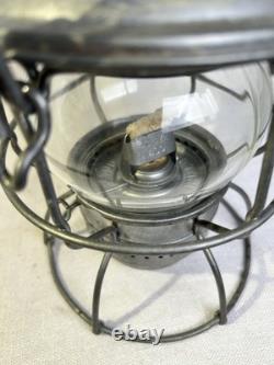 Vintage CPR Adlake 400 Hiram Piper Railroad Lantern Kero Lamp Clear Wood Handle
