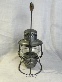 Vintage CPR Adlake 400 Hiram Piper Railroad Lantern Kero Lamp Clear Wood Handle