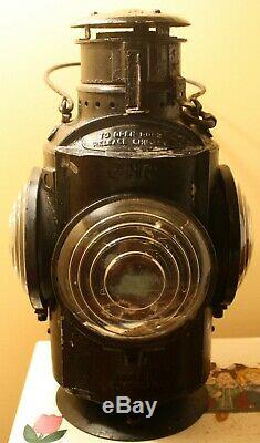 Vintage Canada Cnr Hlp M Railroad Railway Oil Signal Lamp Lantern -4 Clear Light