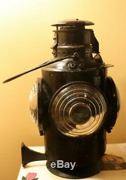 Vintage Canada Cnr Hlp M Railroad Railway Oil Signal Lamp Lantern -4 Clear Light