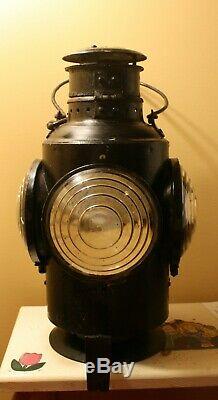 Vintage Canada Cnr Hlp M Railroad Railway Oil Signal Lamp Lantern -4 Clear Light