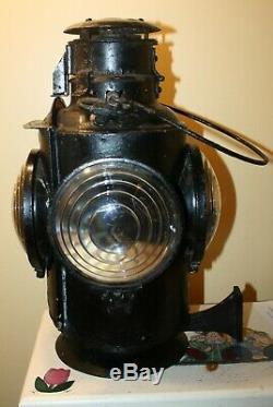 Vintage Canada Cnr Hlp M Railroad Railway Oil Signal Lamp Lantern -4 Clear Light