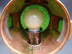 Vintage Carriage Lamps Railroad Lantern Electric Brass Wood Wall Sconce Pair