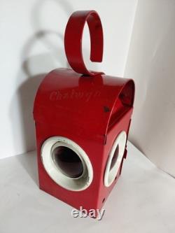 Vintage Chalwyn Red Railroad Lantern Made in England