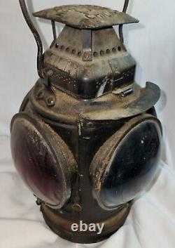 Vintage Chicago The Adlake Non-Sweating Lamp 4-Way Signal Railroad