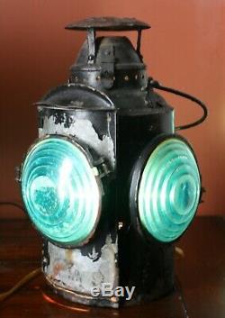 Vintage Cpr Hlp M Railroad Railway Caboose Marker Signal Lantern 4 Blue Light