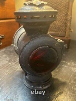 Vintage DIETZ Driving Buggy Lamp Railroad Train Lantern Burner with Rear Red