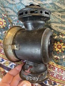 Vintage DIETZ Driving Buggy Lamp Railroad Train Lantern Burner with Rear Red