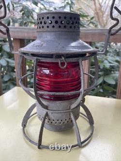 Vintage DRESSEL ARLINGTON Louisville and Nashville Railroad Lantern & Red Globe