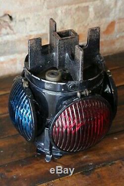 Vintage DRESSEL RR Railroad Marker Lamp 4 Lens Signal Lantern Switch Antique old