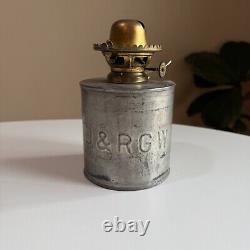 Vintage Denver & Rio Grande Western Railroad Kerosene Lamp Lantern Flat Top