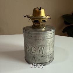 Vintage Denver & Rio Grande Western Railroad Kerosene Lamp Lantern Flat Top