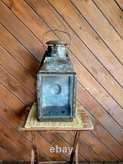 Vintage Dietz Imperial Square Lamp No. 2 X-Large Railroad Lantern 21 1/2 Tall