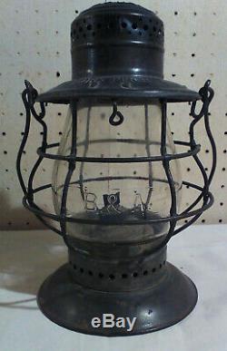 Vintage Dietz New York Central No. 6 Railroad Lantern, Bell Bottom, B & A Globe