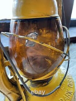 Vintage Dietz Railroad Amber Glass Lantern Chicago Park District