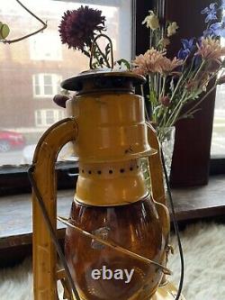 Vintage Dietz Railroad Amber Glass Lantern Chicago Park District