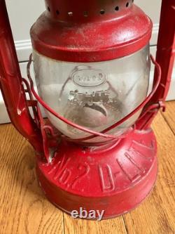 Vintage Dietz Railroad Oil Lantern No 2 D-Lite USA Made NY RED 1944 13H
