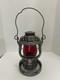 Vintage Dietz Vesta New York Railroad Lamp withembossed red globe