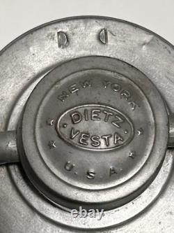 Vintage Dietz Vesta New York Railroad Lamp withembossed red globe
