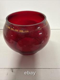 Vintage Dietz Vista P & L E RR Railroad Kerosene Lamp with Red Globe