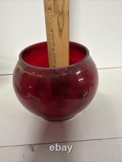 Vintage Dietz Vista P & L E RR Railroad Kerosene Lamp with Red Globe