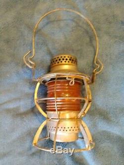 Vintage Dressel Arlington N. J. Pennsylvania Railroad Lantern With Amber Globe