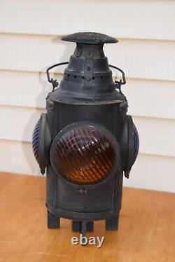 Vintage Dressel Arlington NJ Railroad 4-Way Switch Lantern Lamp Signal w Lenses