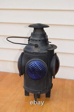 Vintage Dressel Arlington NJ Railroad 4-Way Switch Lantern Lamp Signal w Lenses