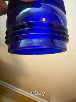 Vintage Dressel Central Railroad of NJ Hand Lantern Kopp Colbalt Blue Globe