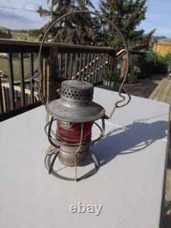 Vintage Dressel Great Northern Railway Lantern Red Globe G. N. RY