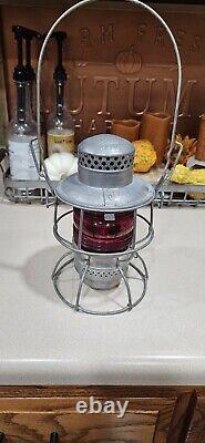 Vintage Dressel Railroad Lamp With Red Globe